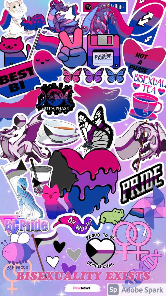 A poster with many stickers on it - Bisexual