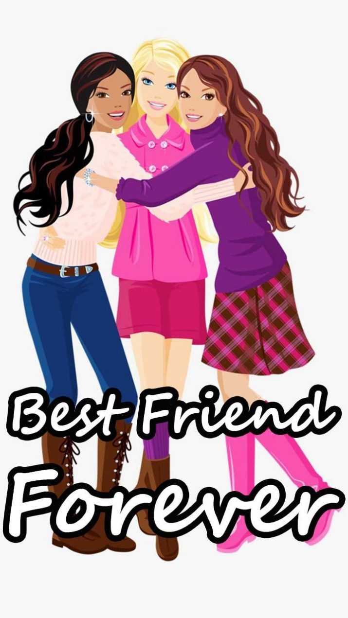 The three girls are hugging each other and it says best friend forever - Bestie