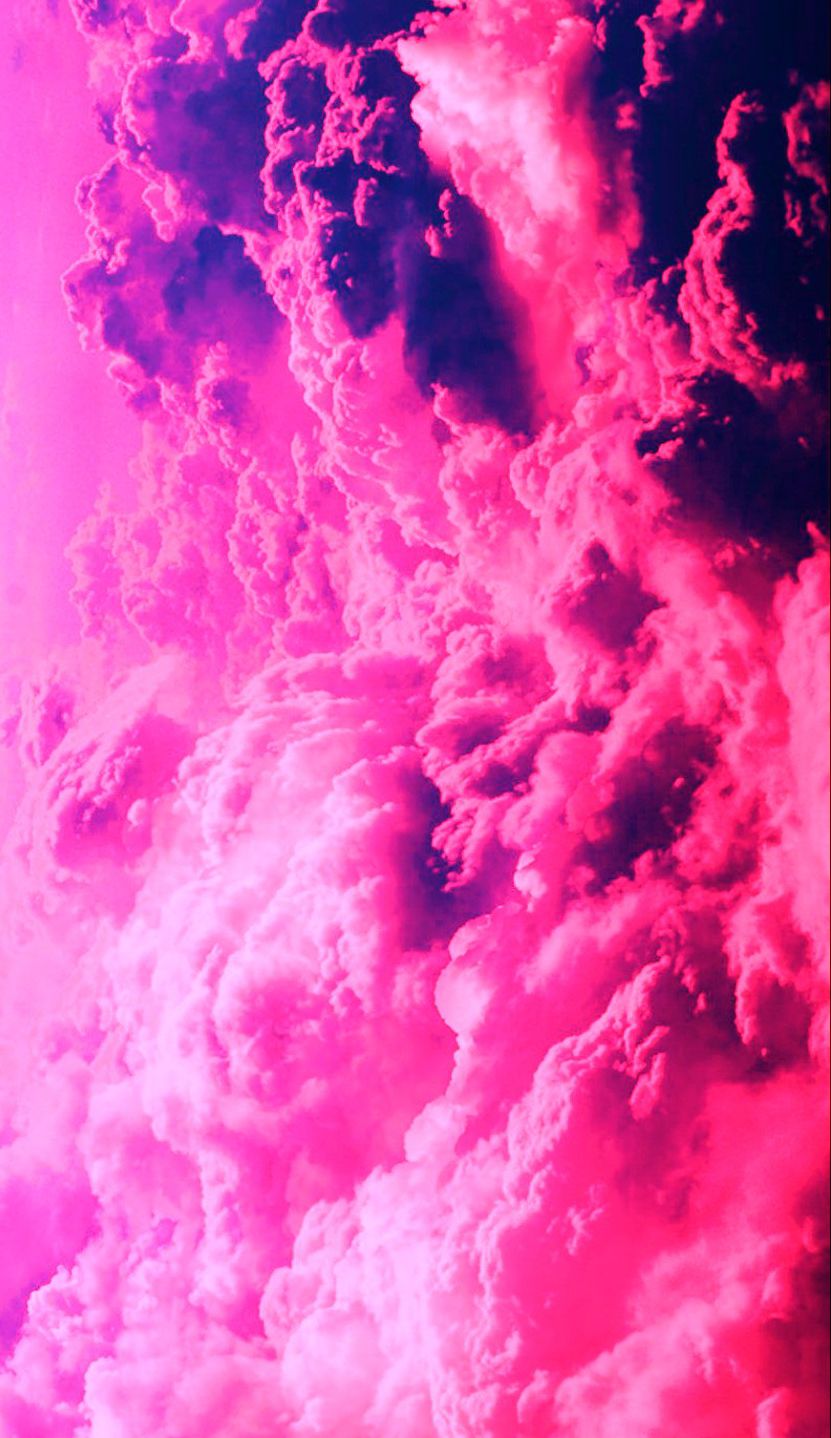 Pink and purple clouds in the sky - Pink phone, pink