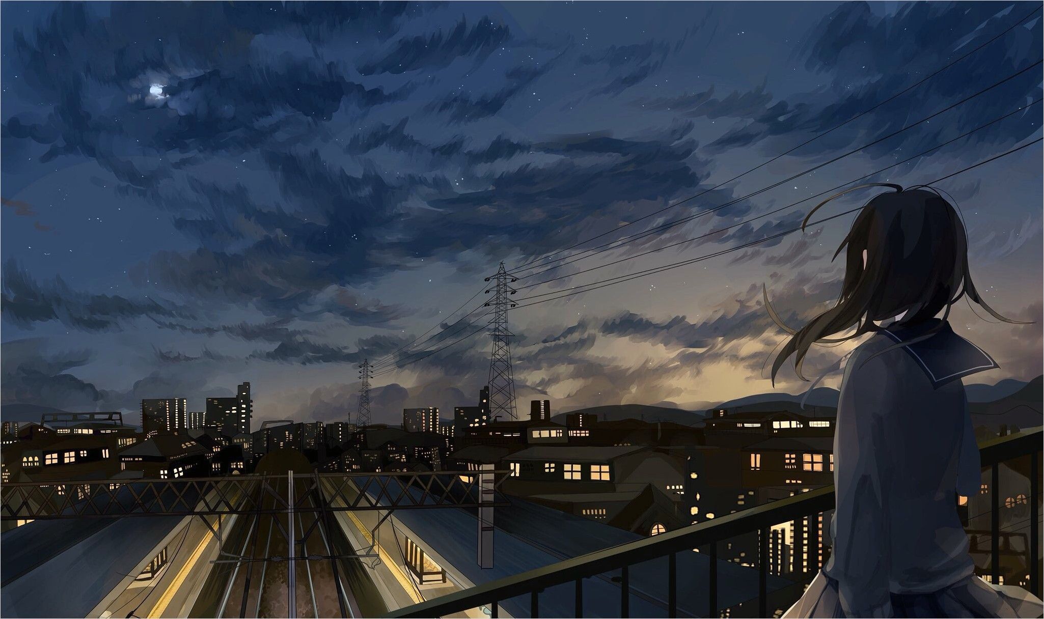 4k Anime City Wallpaper. Anime city, Anime scenery, Anime scenery wallpaper