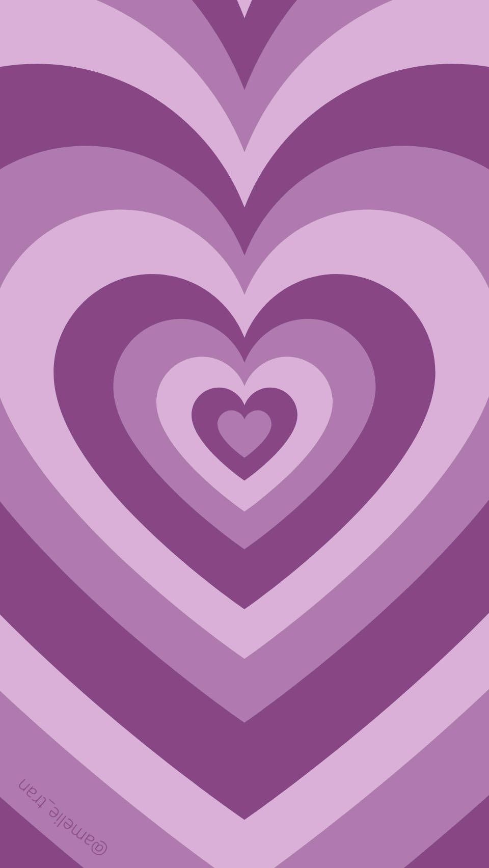 A purple heart shaped pattern on the wall - Preppy