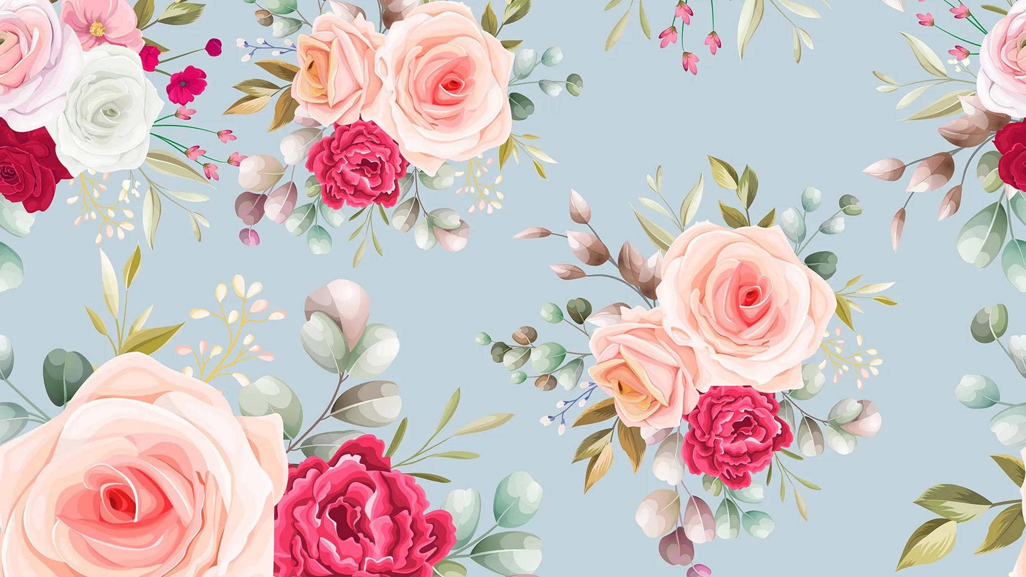 Download Aesthetic Desktop Roses Wallpaper