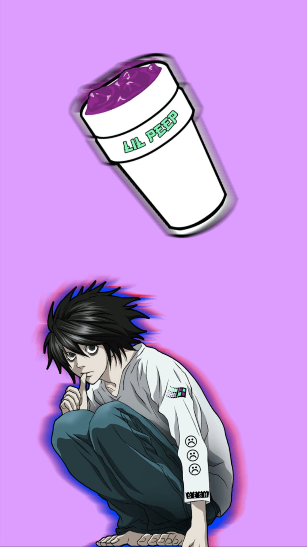 Download Lawliet In Aesthetic Death Note iPhone Wallpaper