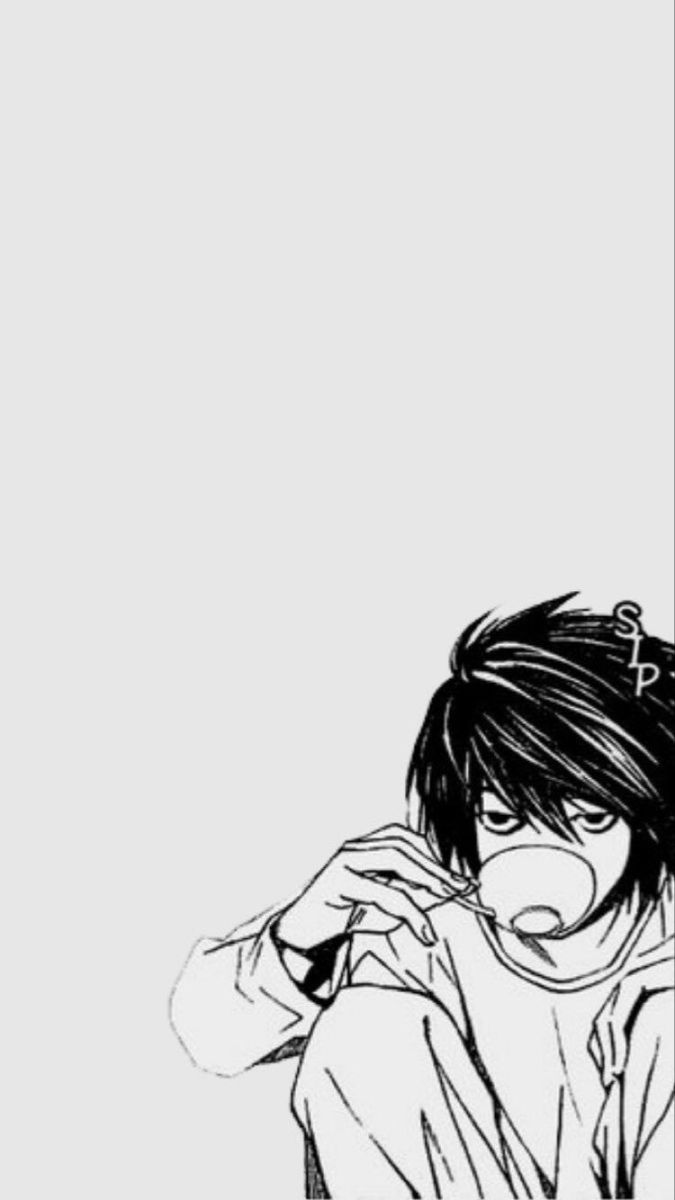 Death note anime wallpaper for phone background aesthetic cute black and white aesthetic anime boy with glasses holding a pen - Death Note