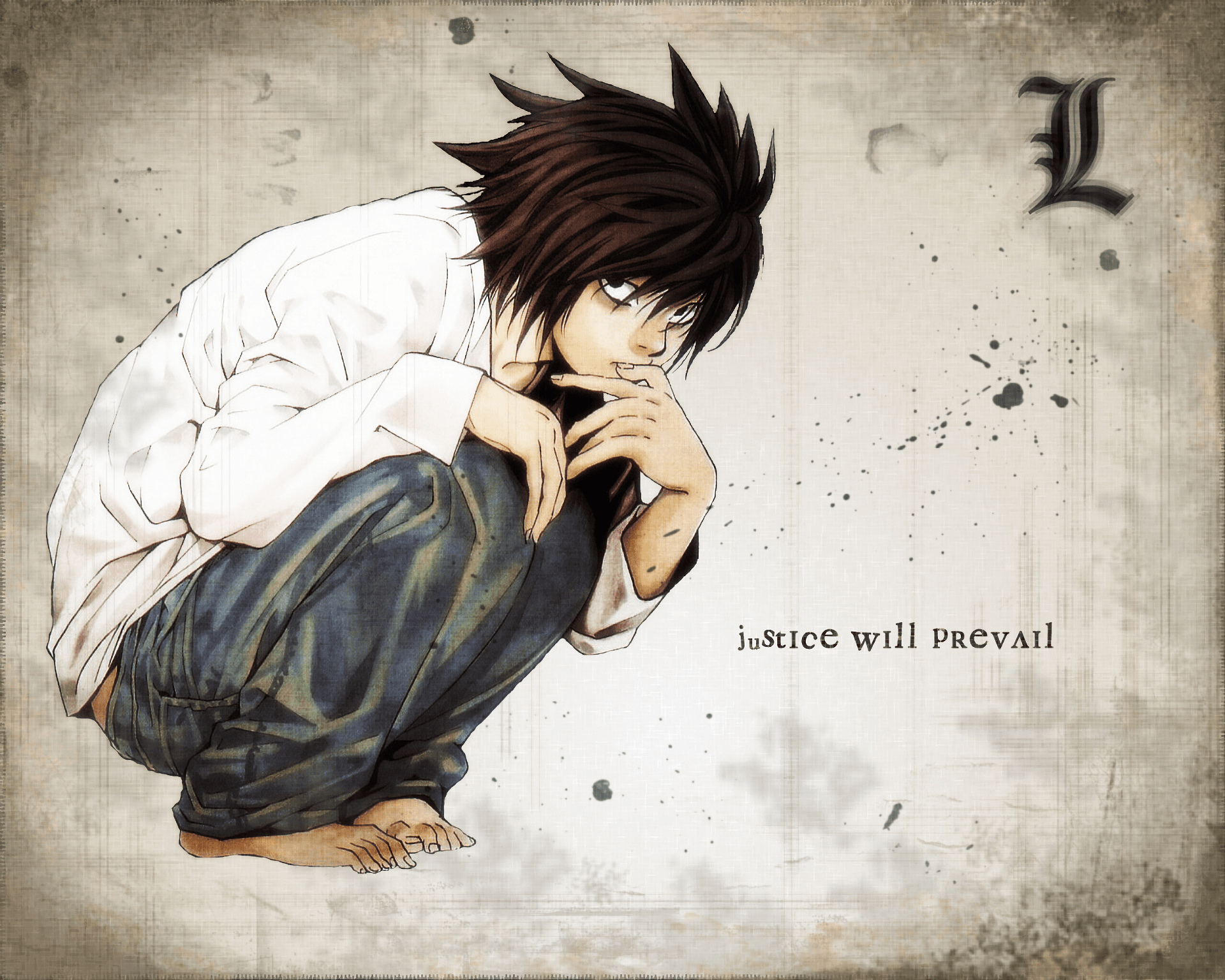 L from Death Note wallpaper. - Death Note