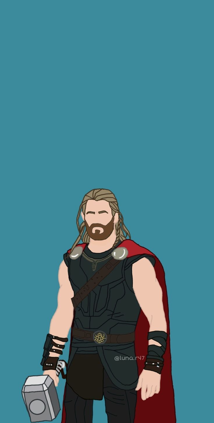 Thor with his hammer and red cape - Thor