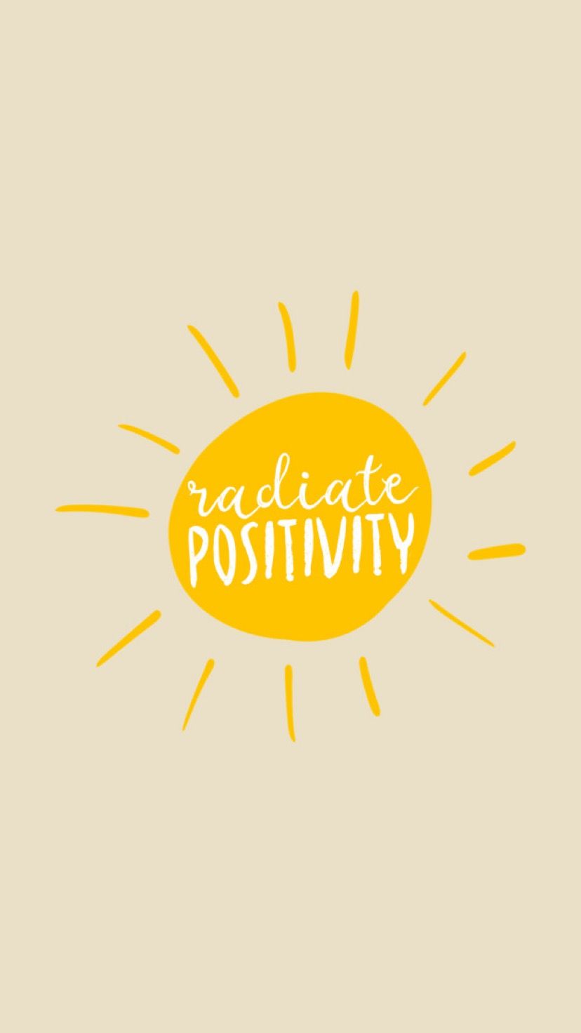 A yellow sun with the word radiate positivity - Positivity