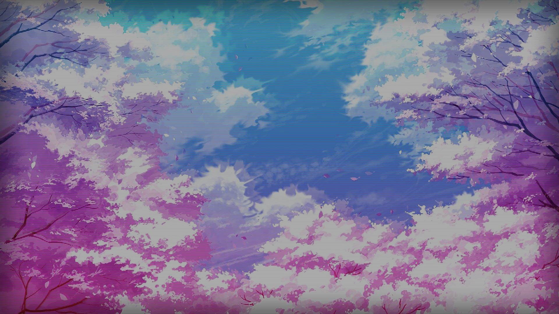 A painting of trees and clouds in the sky - Japanese