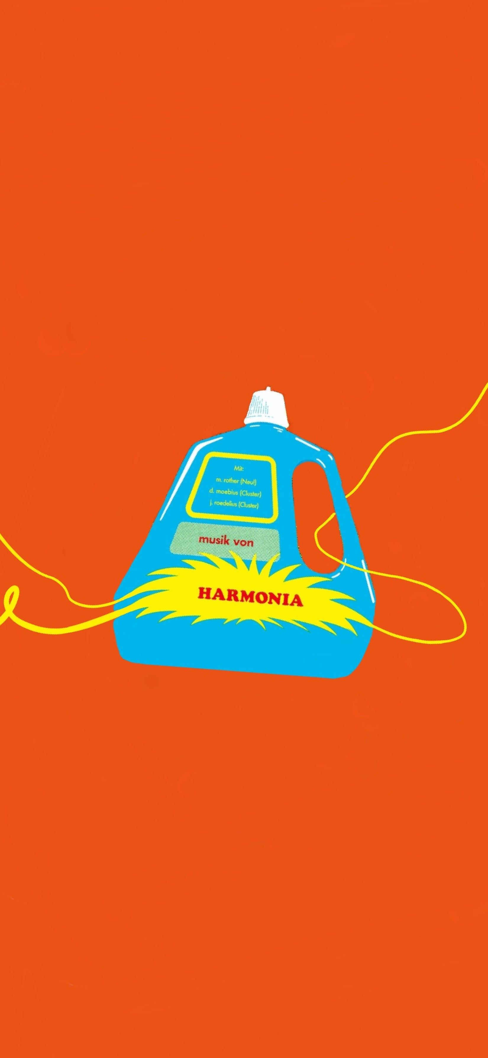 An illustration of a blue music player with a yellow cord on an orange background - Positivity