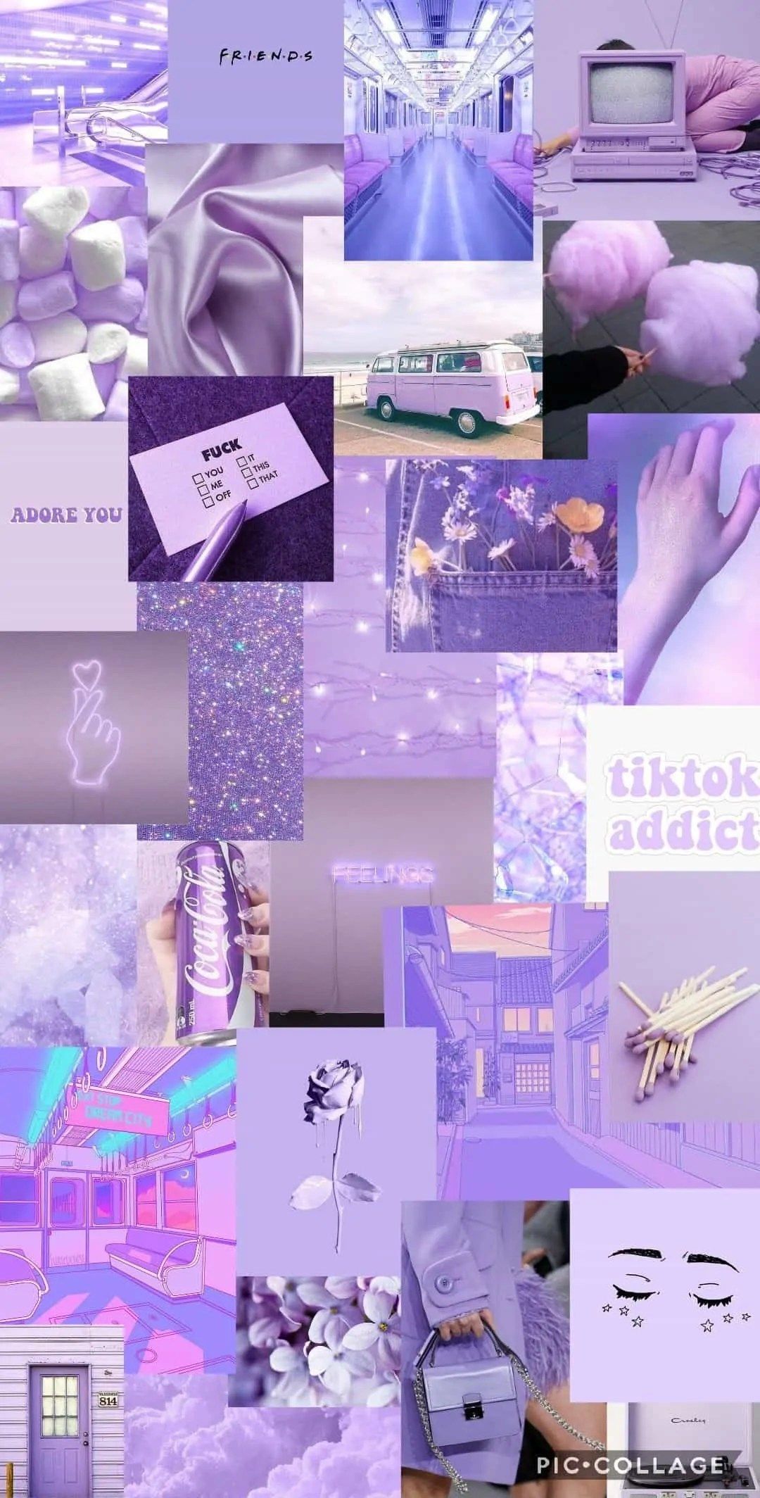 A collage of purple and pink images - Purple, pastel purple, cute purple, light purple, TikTok