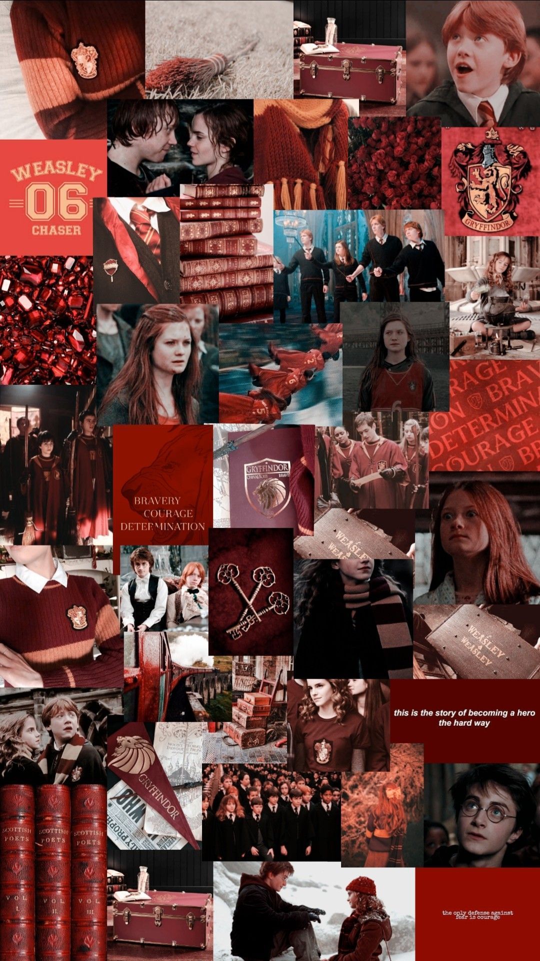 A collage of pictures from harry potter - Gryffindor