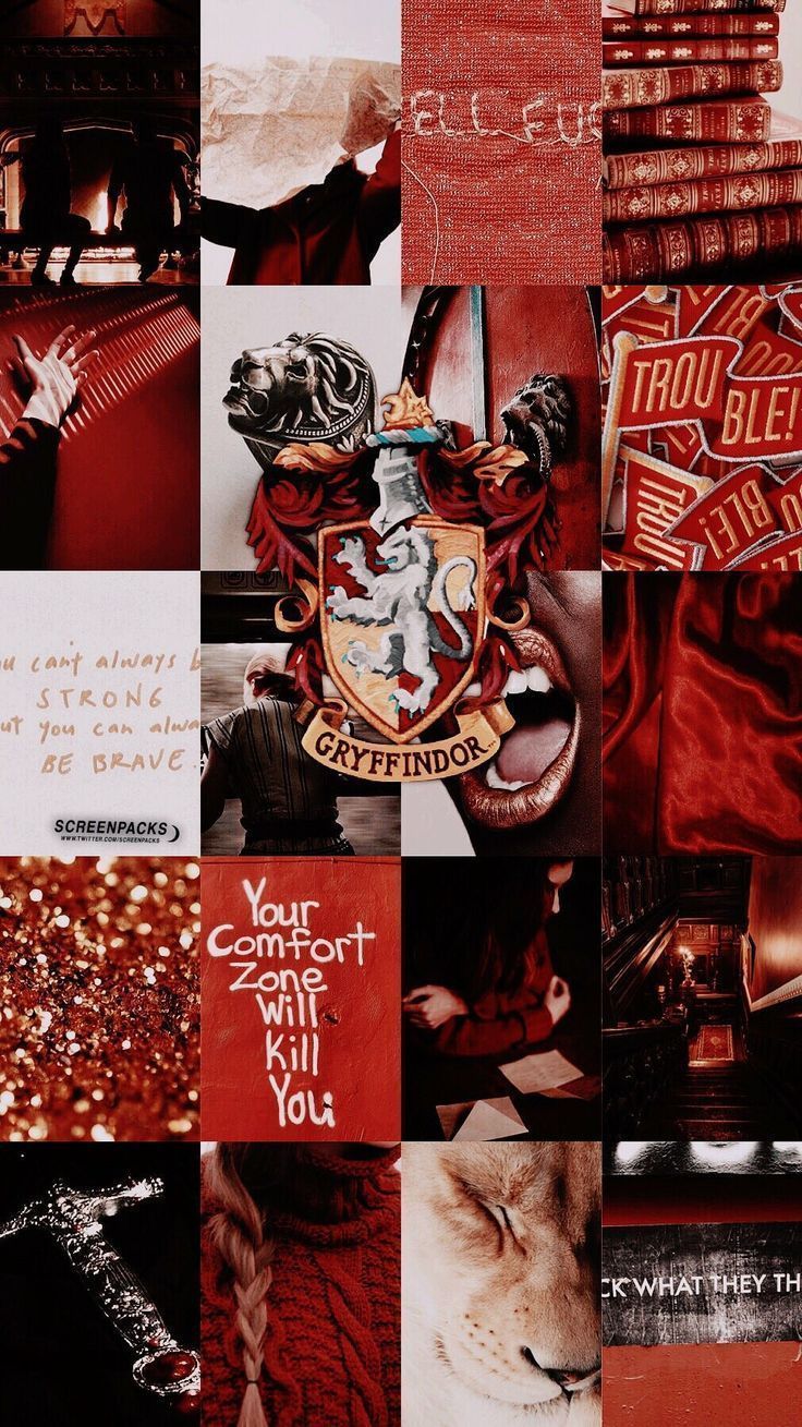 Aesthetic harry potter wallpaper red for mobile phone. - Gryffindor