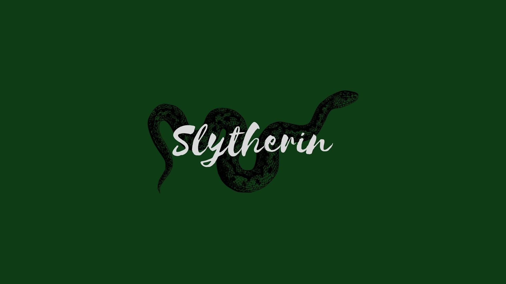 The slytherin logo on a green background - Slytherin