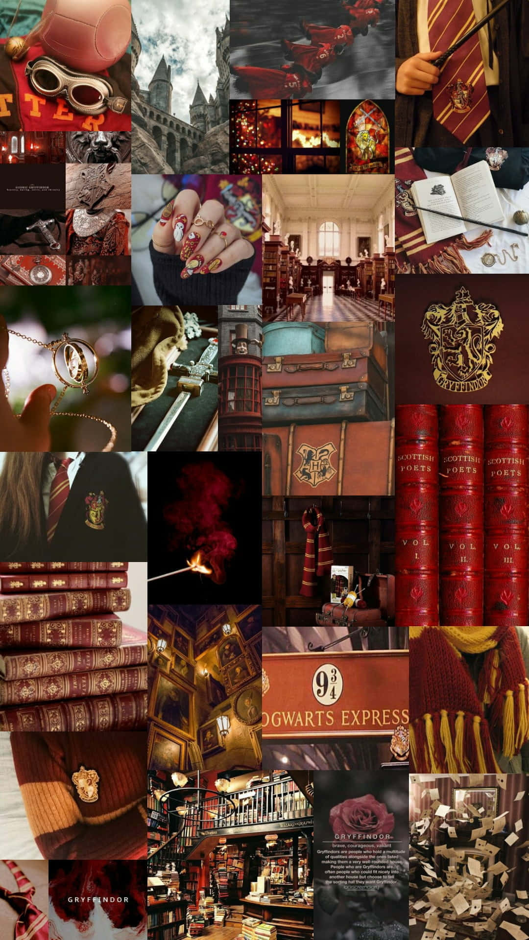 Aesthetic harry potter, red and gold, Gryffindor, collage - Gryffindor