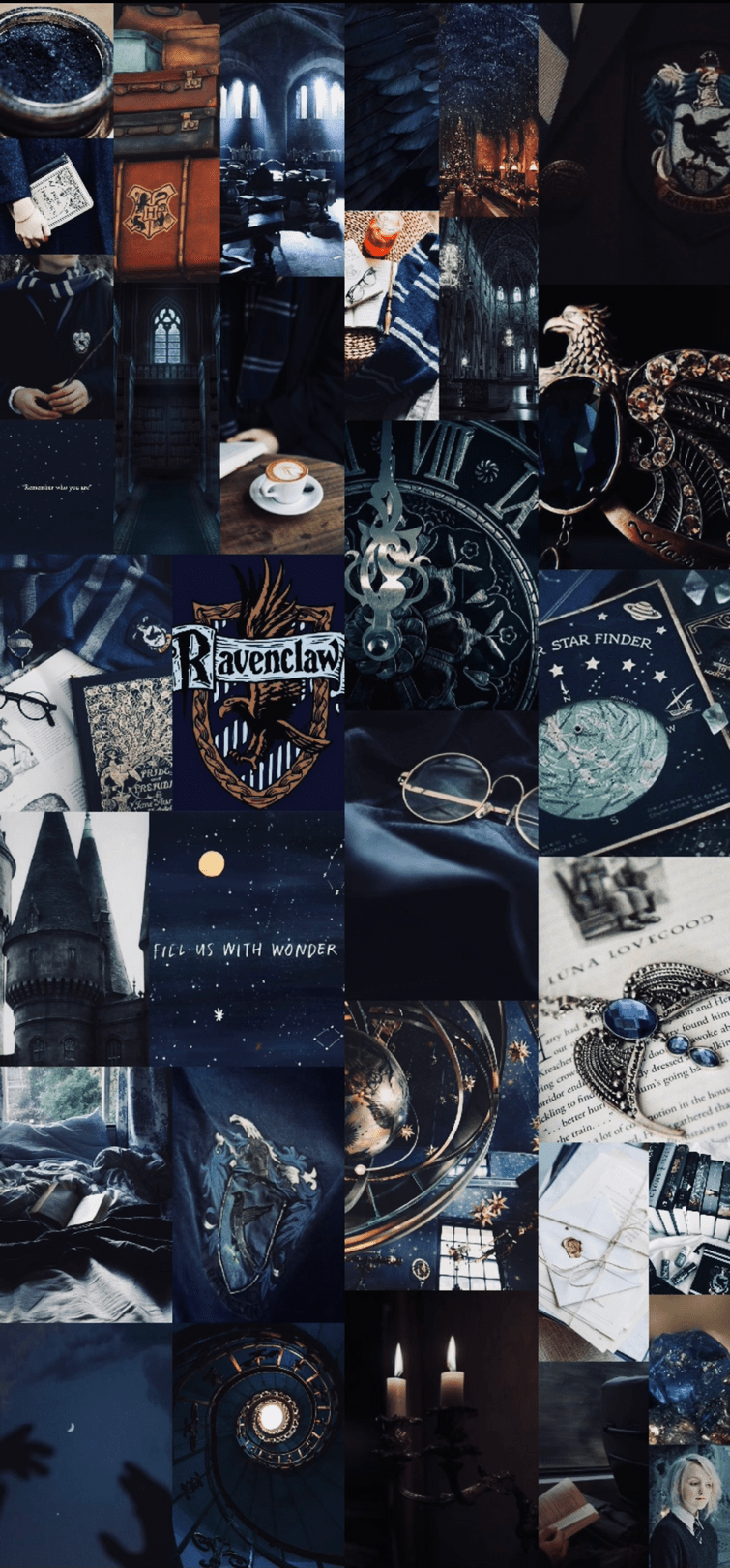 A collage of pictures with clocks and other items - Ravenclaw