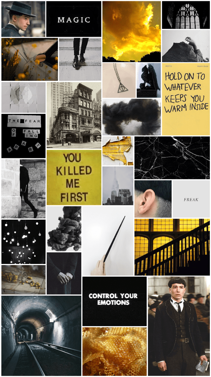 A collage of pictures with different themes - Hufflepuff