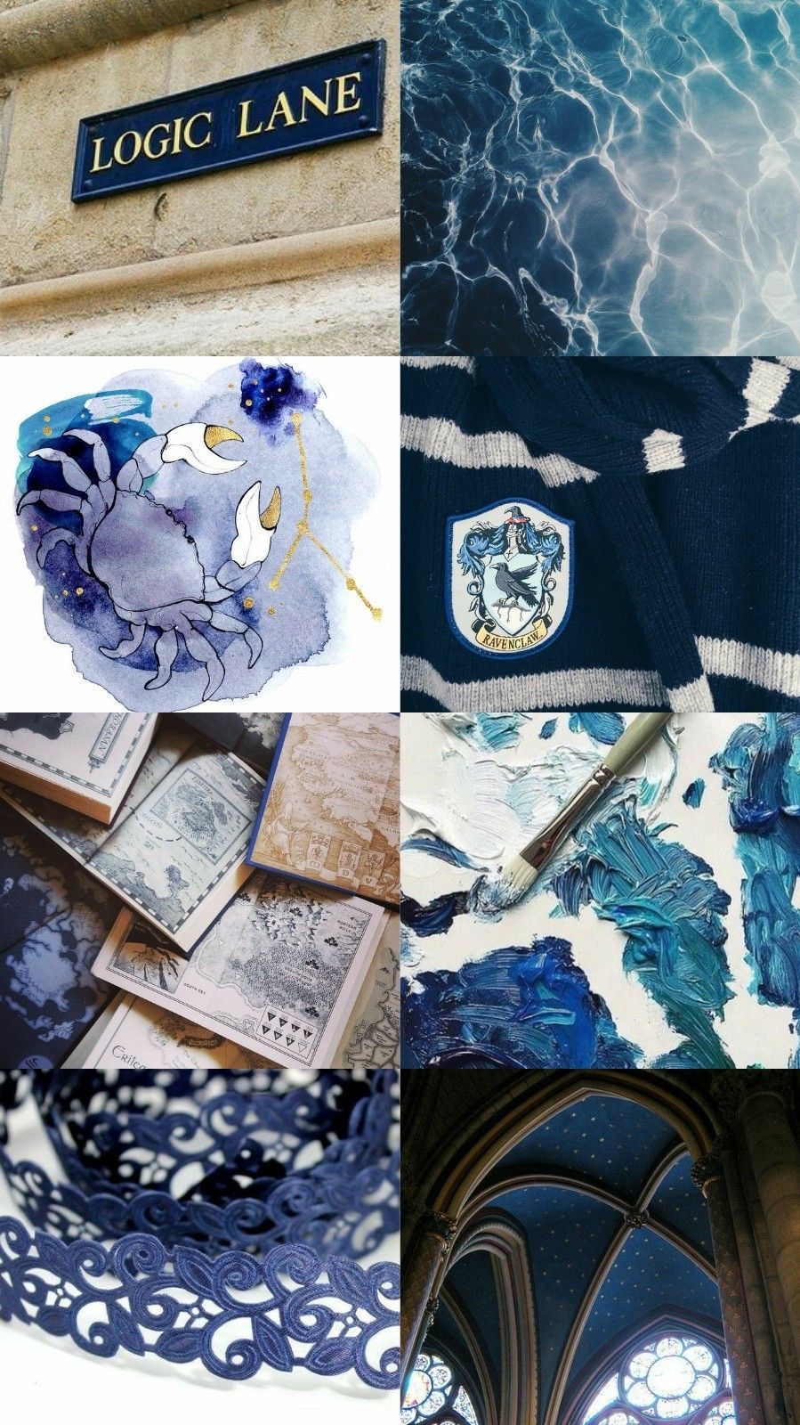 A collage of pictures showing different things - Cancer, Ravenclaw