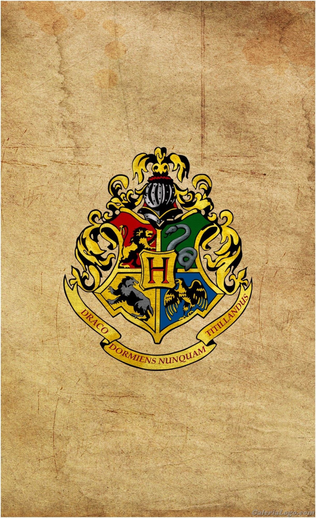 A harry potter logo on an old paper - Gryffindor