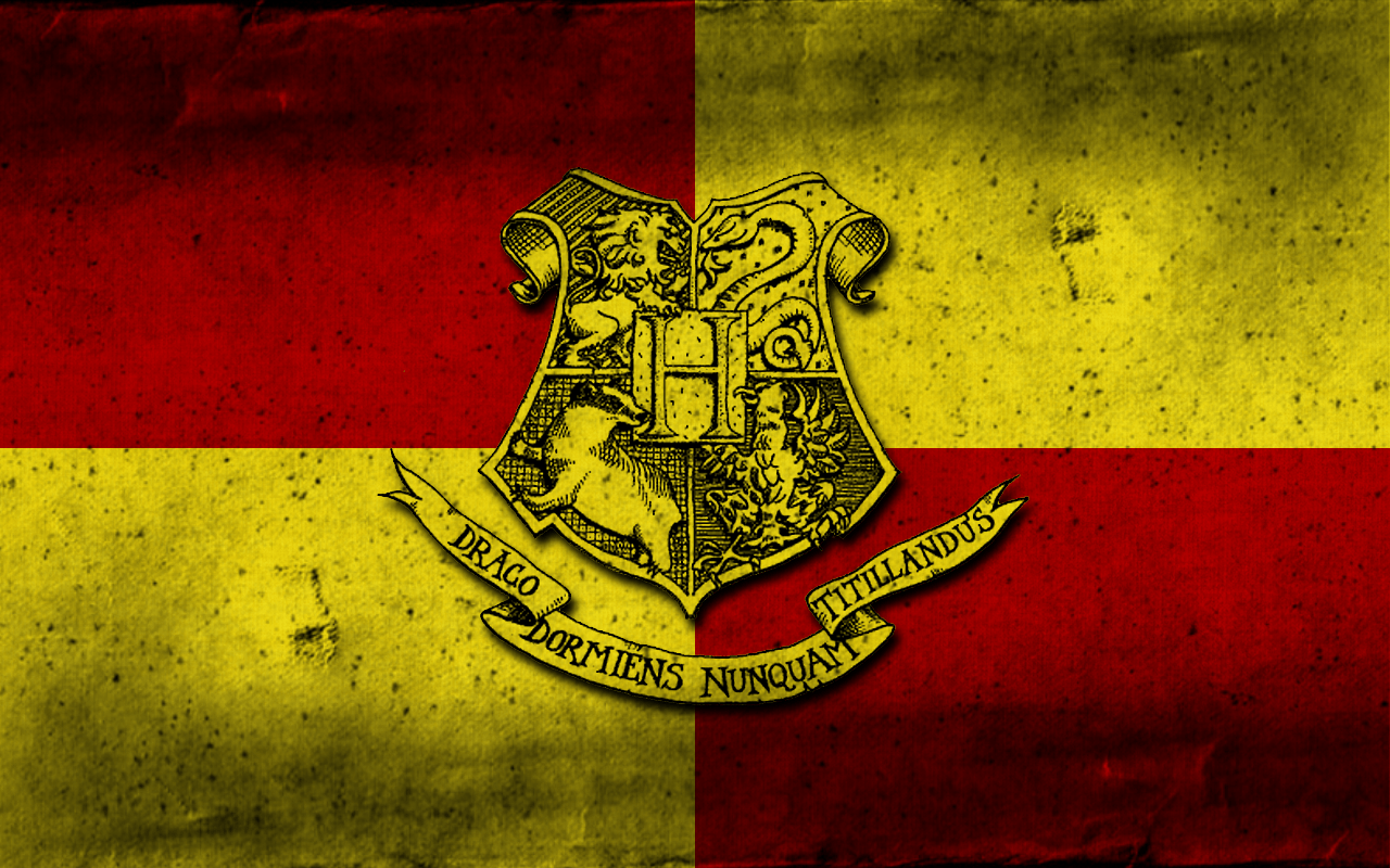 Harry Potter's Hogwarts school flag with a dirty and grungy look - Gryffindor