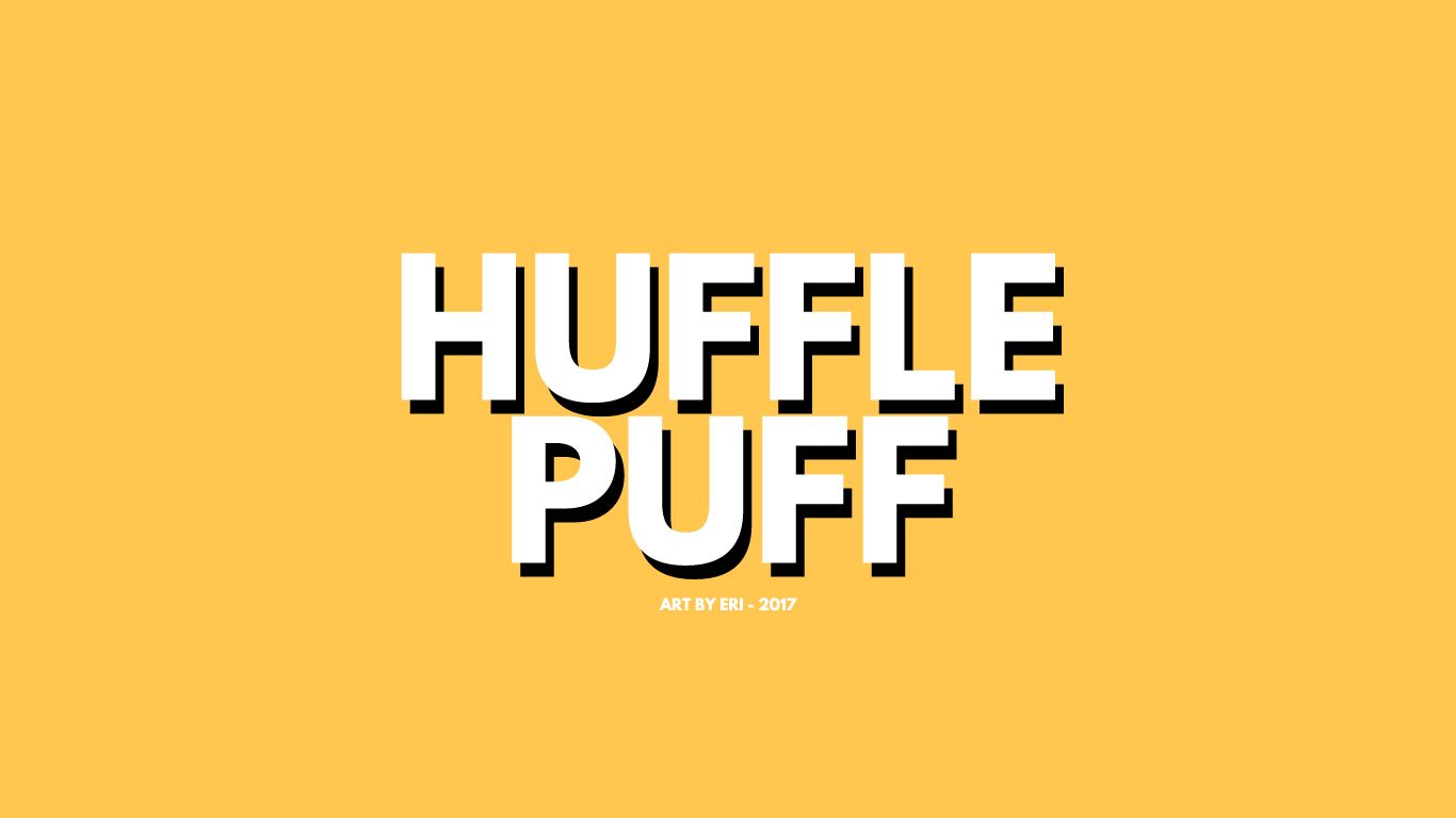The huffle puff logo on a yellow background - Hufflepuff