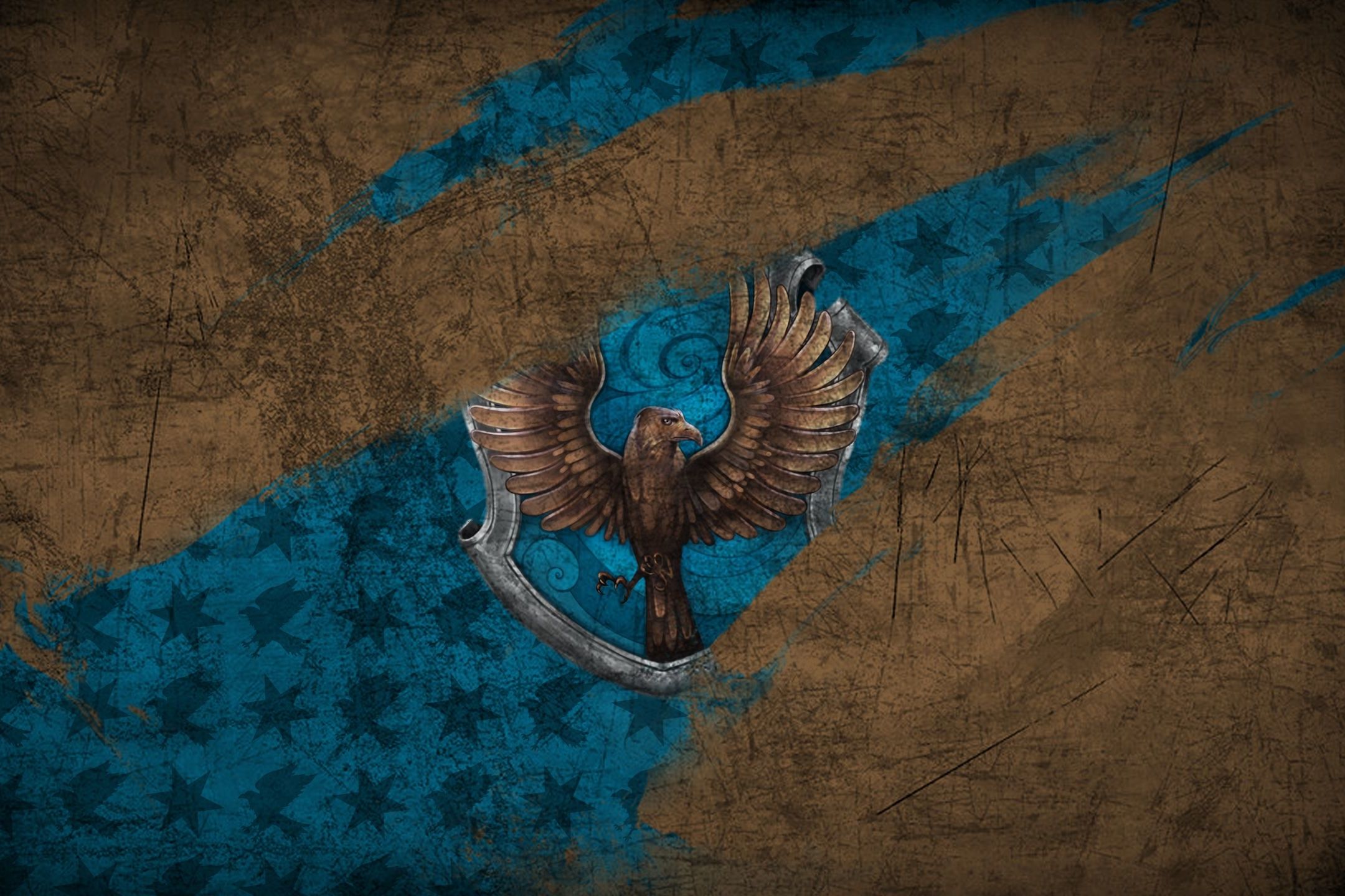 A harry potter logo on an old wall - Ravenclaw