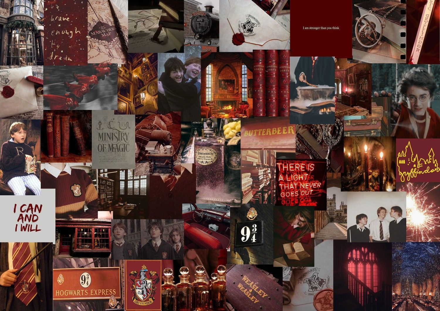 A collage of harry potter pictures - Gryffindor