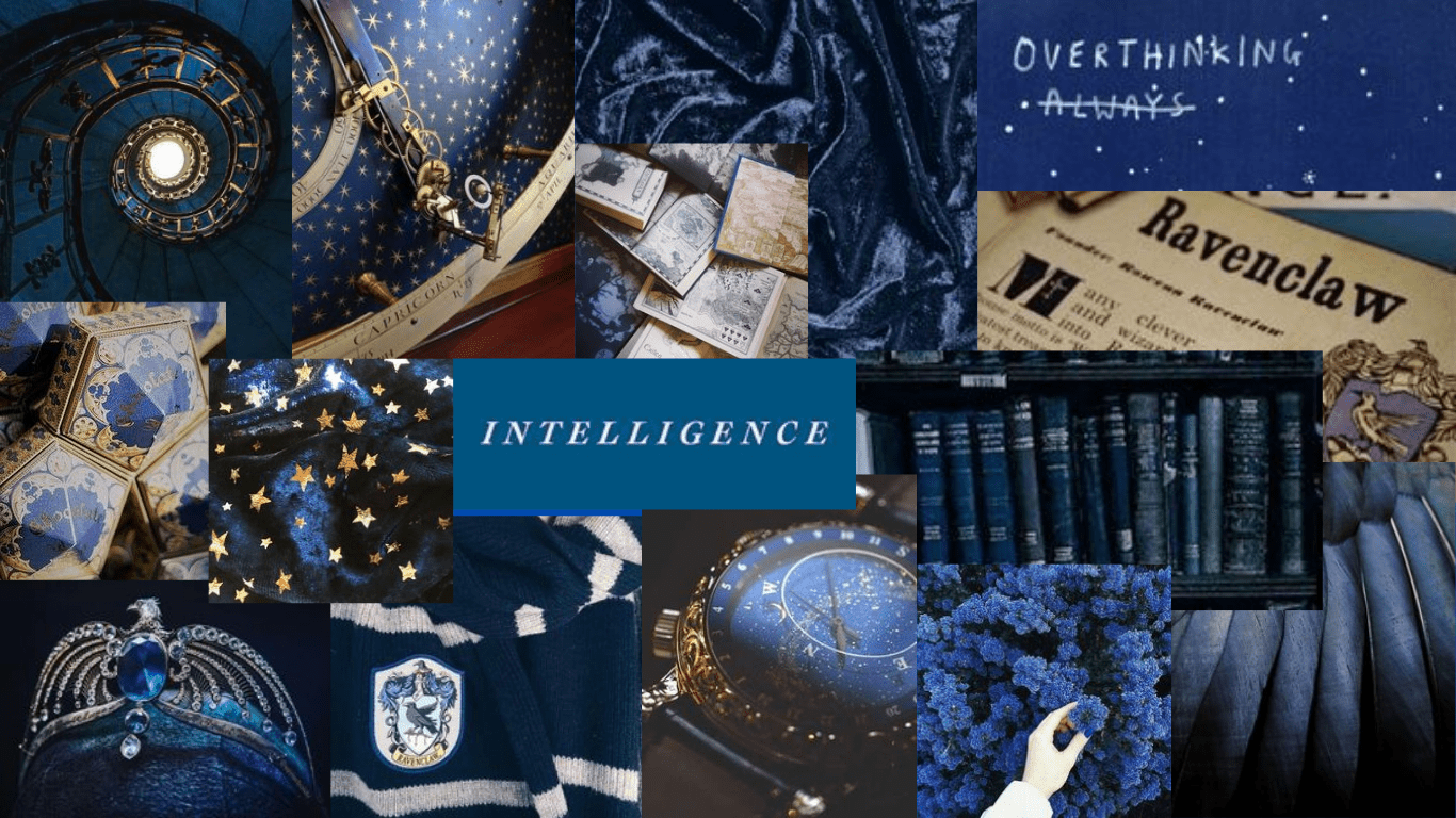 A collage of pictures with the word intelligence - Ravenclaw