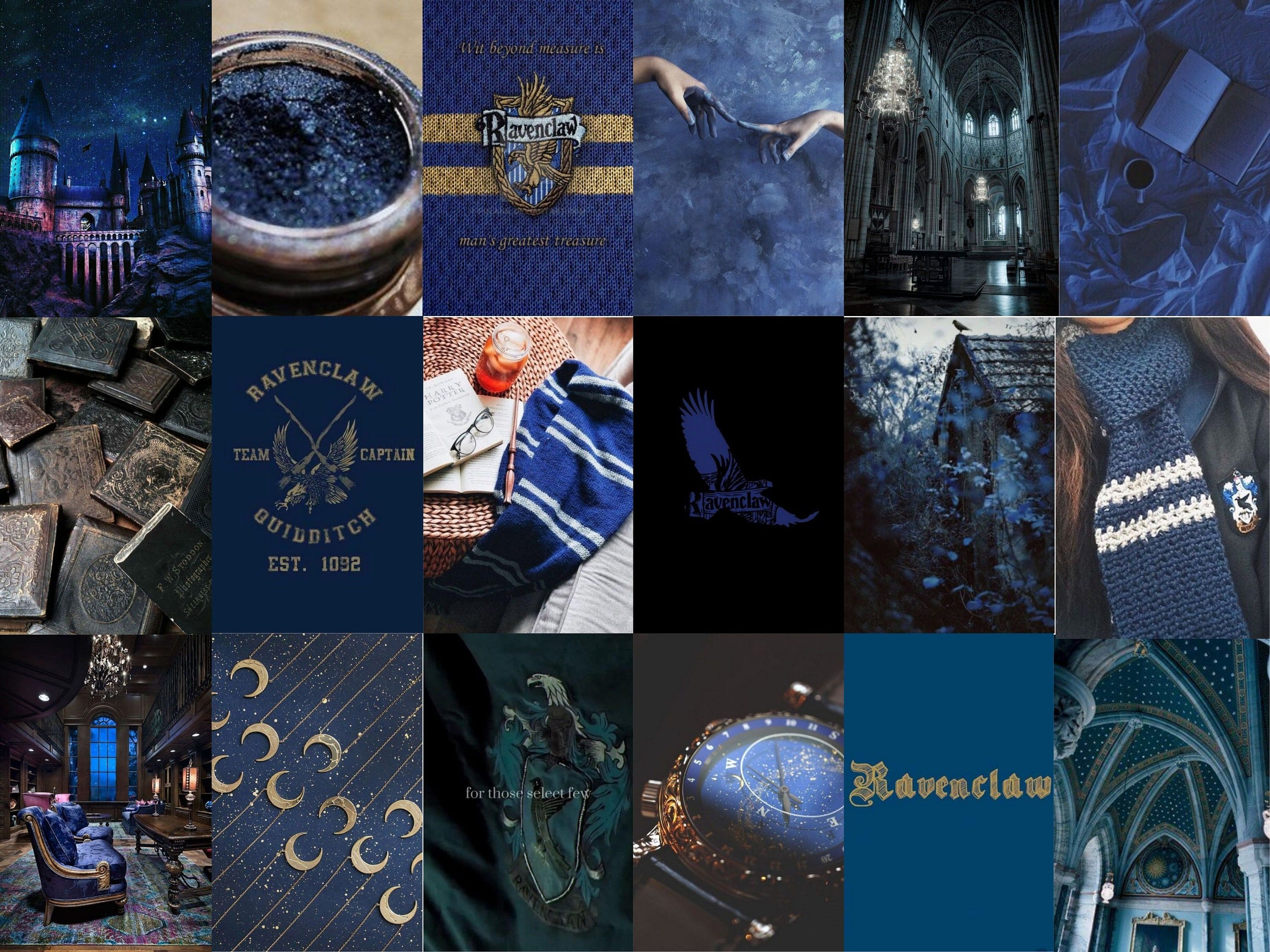 A collage of Ravenclaw themed images - Ravenclaw