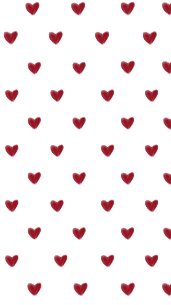 Aesthetic background with red hearts on a white background - Coquette