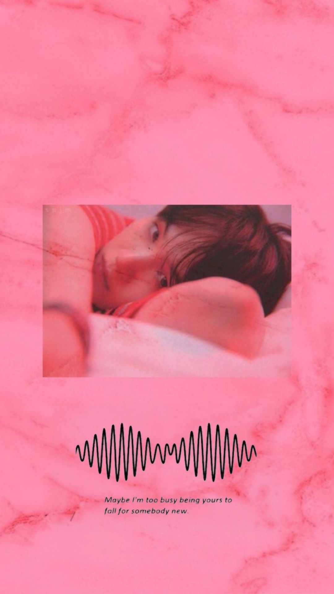 Pink aesthetic wallpaper for phone with text that says 
