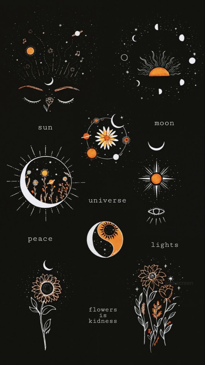 A poster with different symbols and designs - Spiritual
