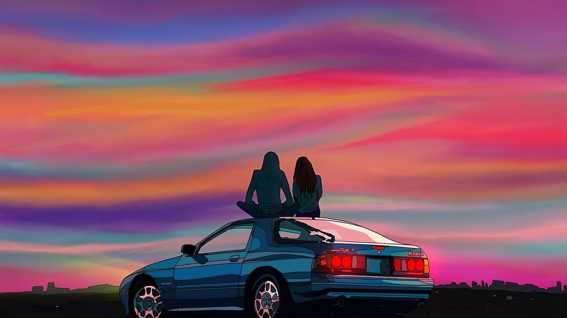 Couple Sitting On Car Evening Talks 4k Laptop Full HD 1080P HD 4k Wallpaper, Image, Background, Photo and Picture