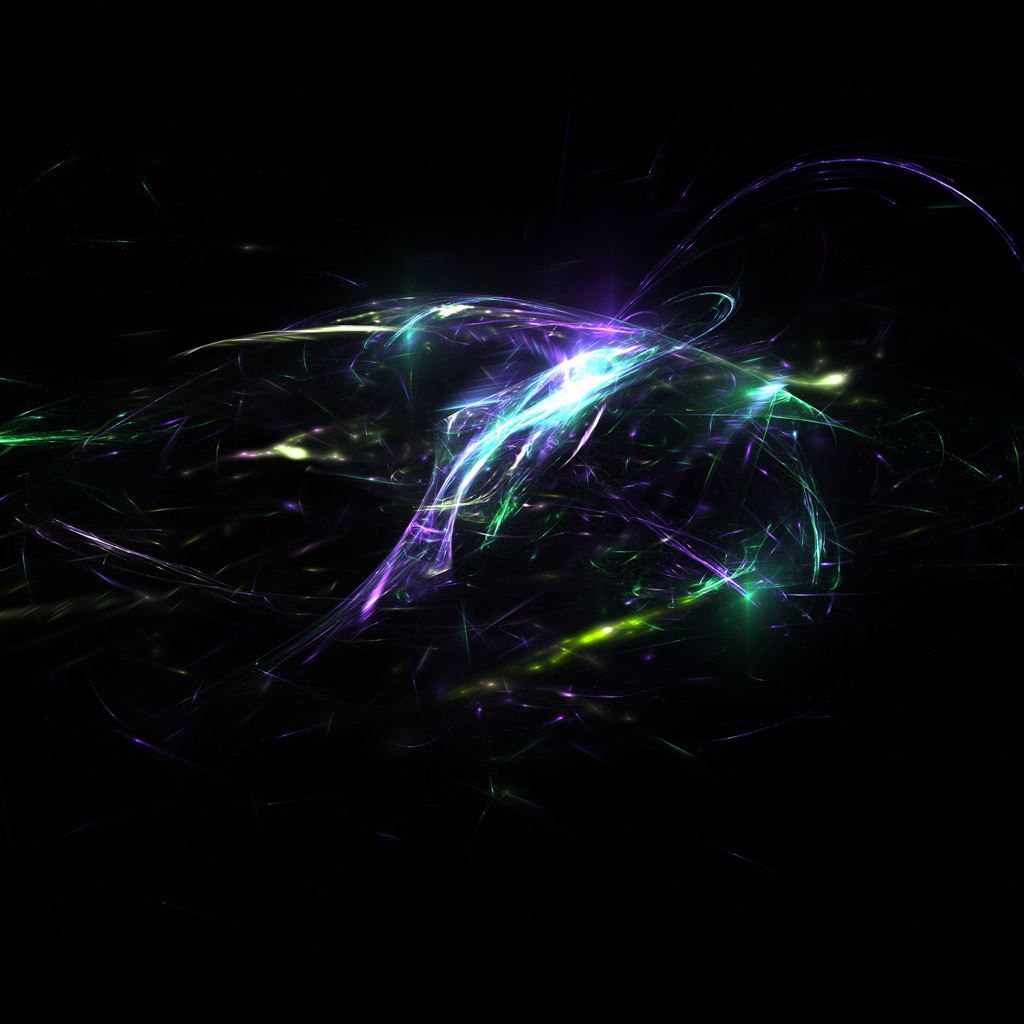 An abstract image of purple and green lines on a black background - Spiritual
