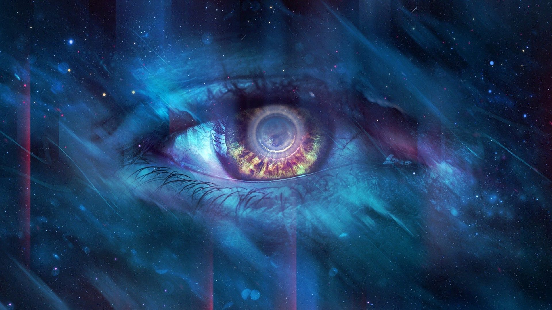 An eye with a galaxy background - Spiritual, eyes