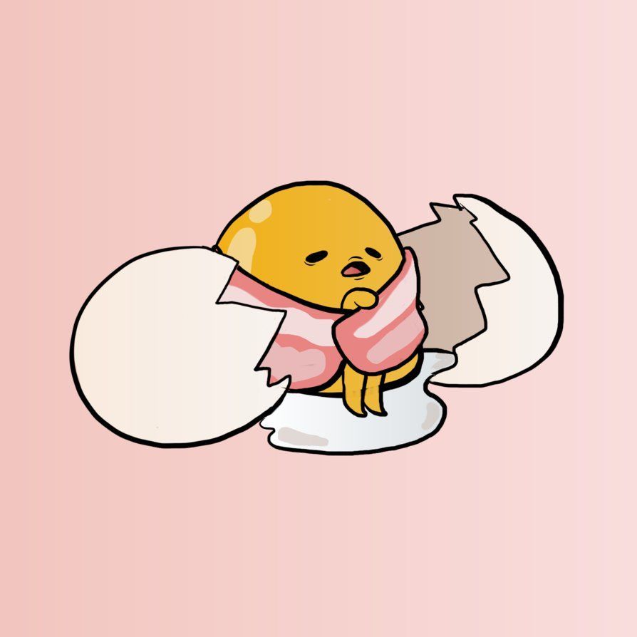 A chicken in an egg with its head out - Gudetama