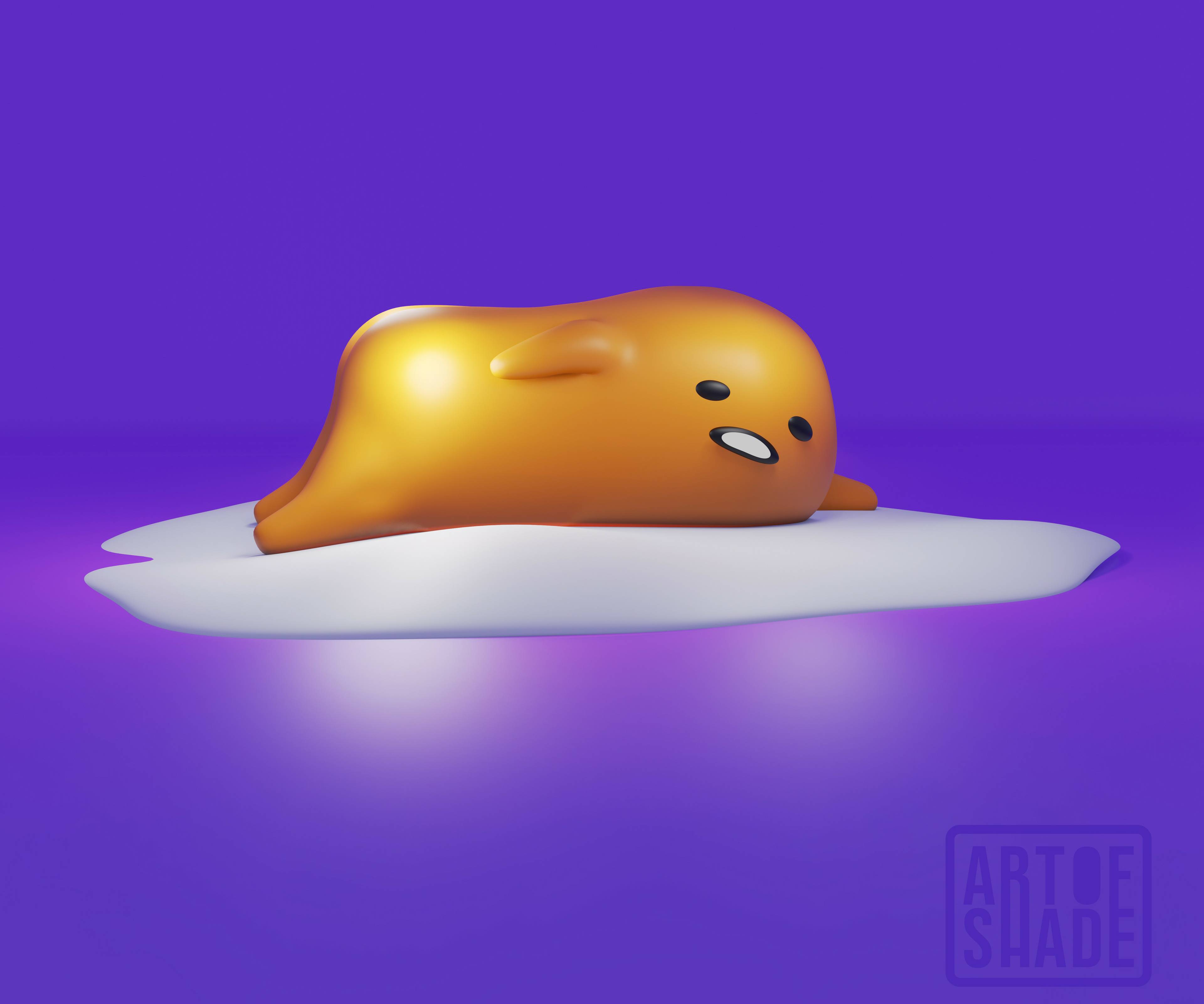 A cute, lazy egg character lying on a cloud - Gudetama