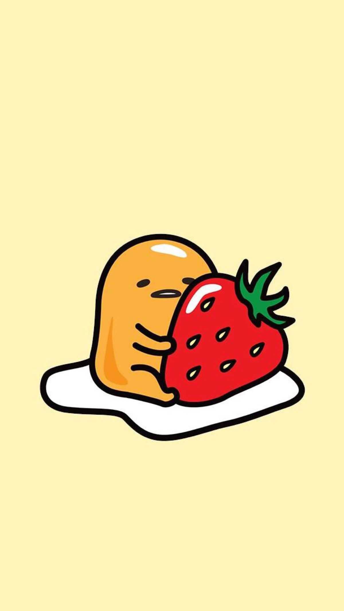 A piece of toast with a strawberry on top of it. - Gudetama