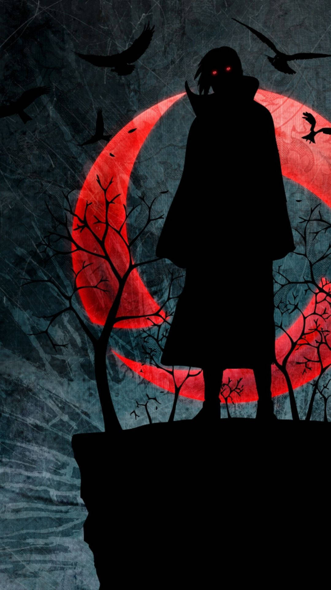 1080x1920 Itachi Uchiha, silhouette, anime, background, wallpaper, android, iphone, desktop, mobile, phones, screens, tablets, lock screens - Itachi Uchiha