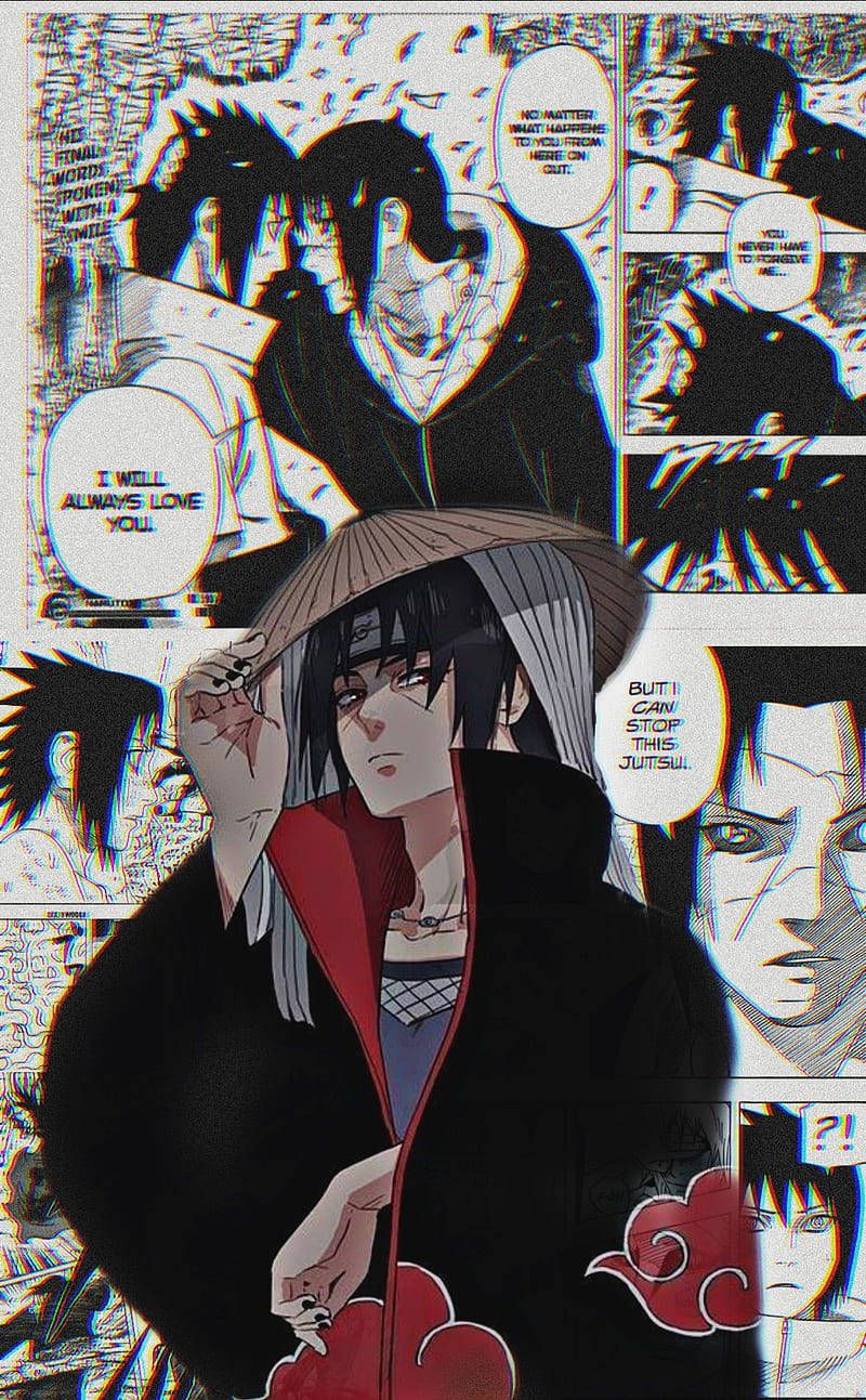 A comic book with an image of two people - Itachi Uchiha