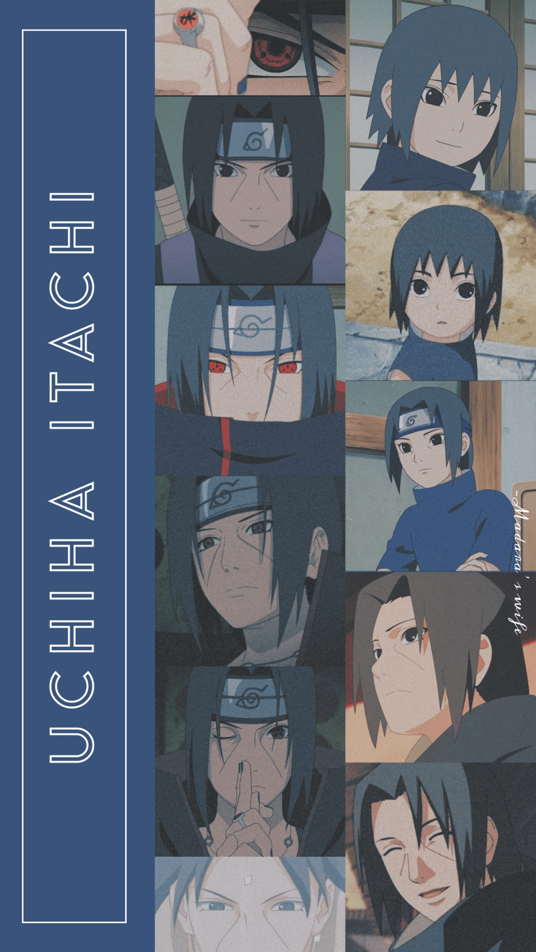 Aesthetic Naruto Shippuden wallpaper of Uchiha Itachi with different expressions on his face. - Itachi Uchiha