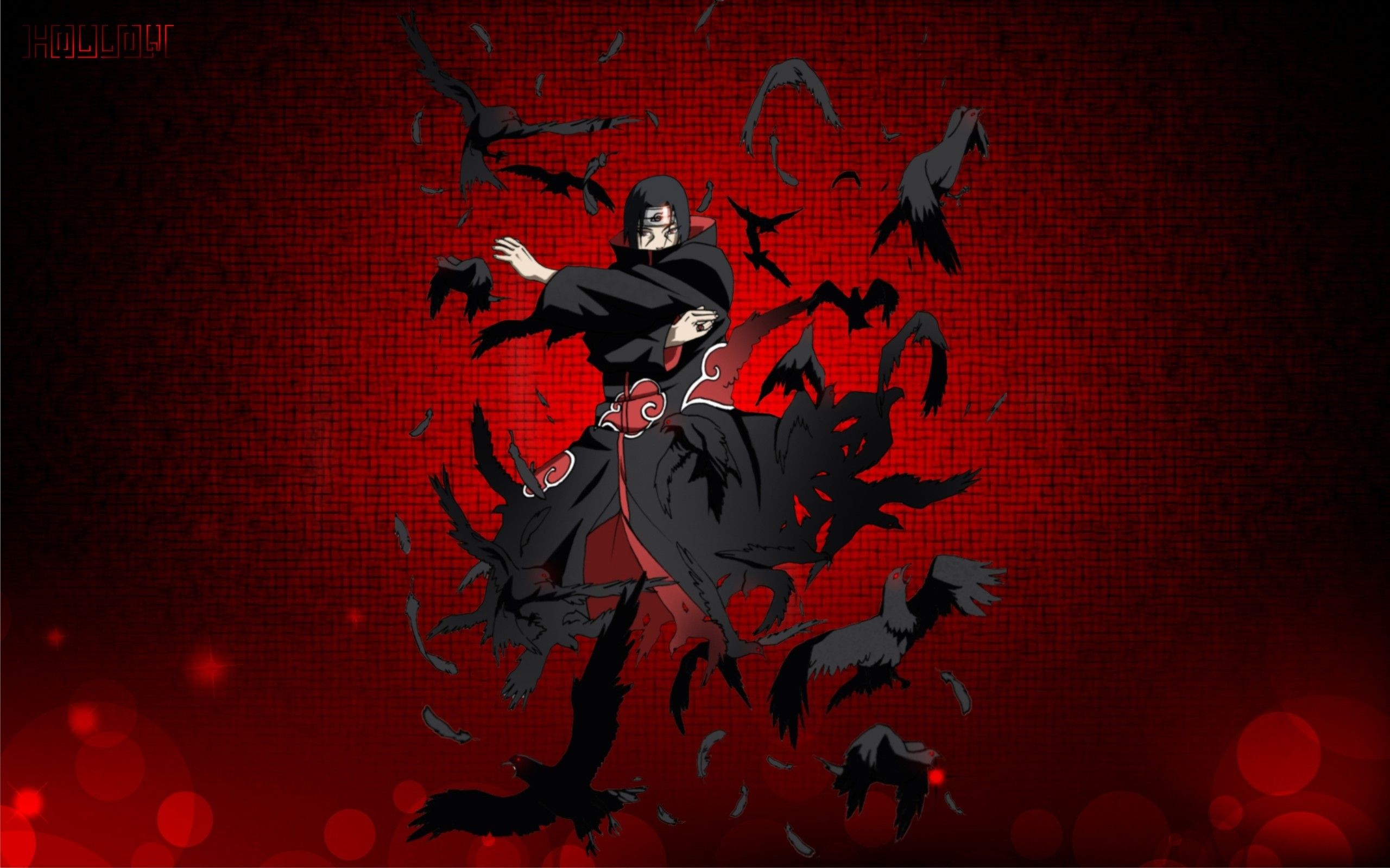 Anime wallpaper with a black and red background - Itachi Uchiha