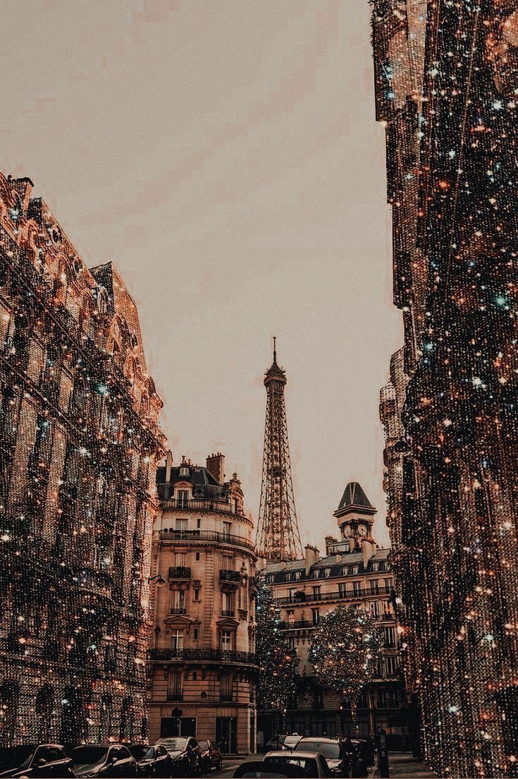 Beige Wallpaper Photo : Paris Glitter Photo Aesthetic Wallpaper