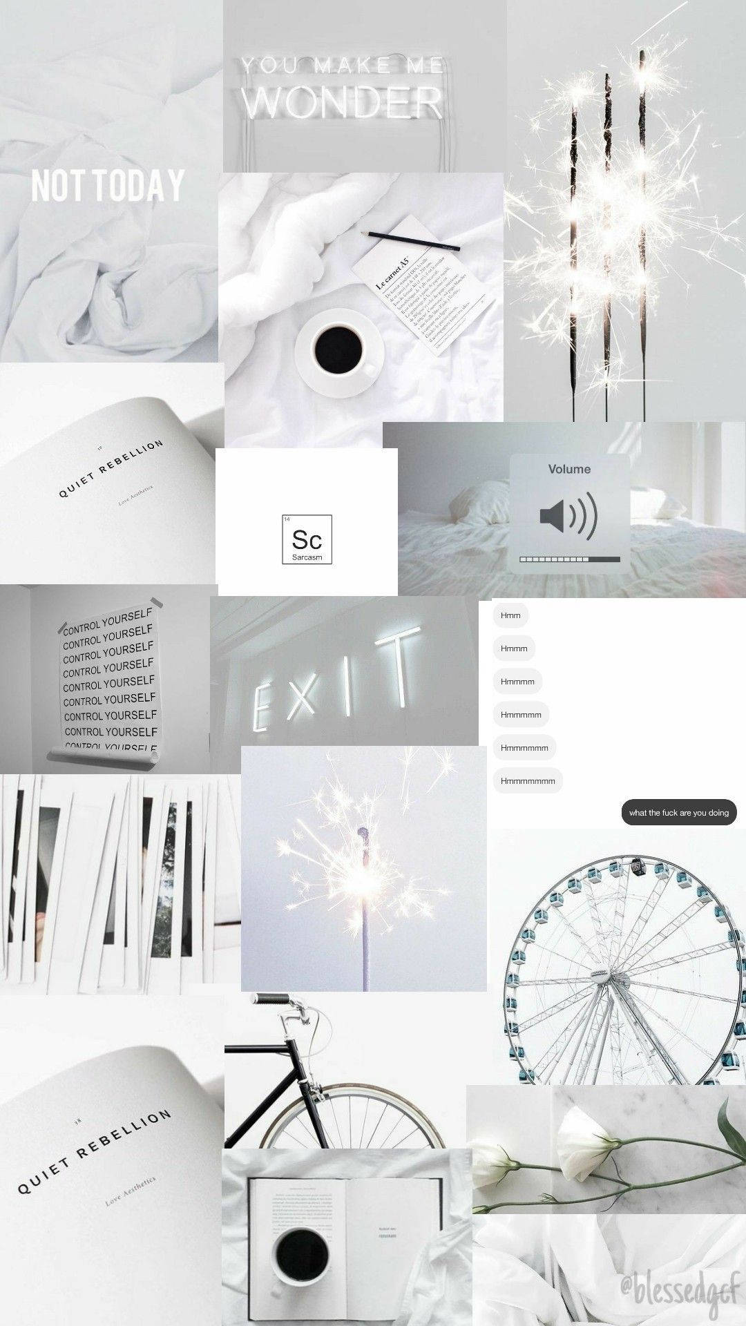 A collage of pictures with different themes - Cute white, white