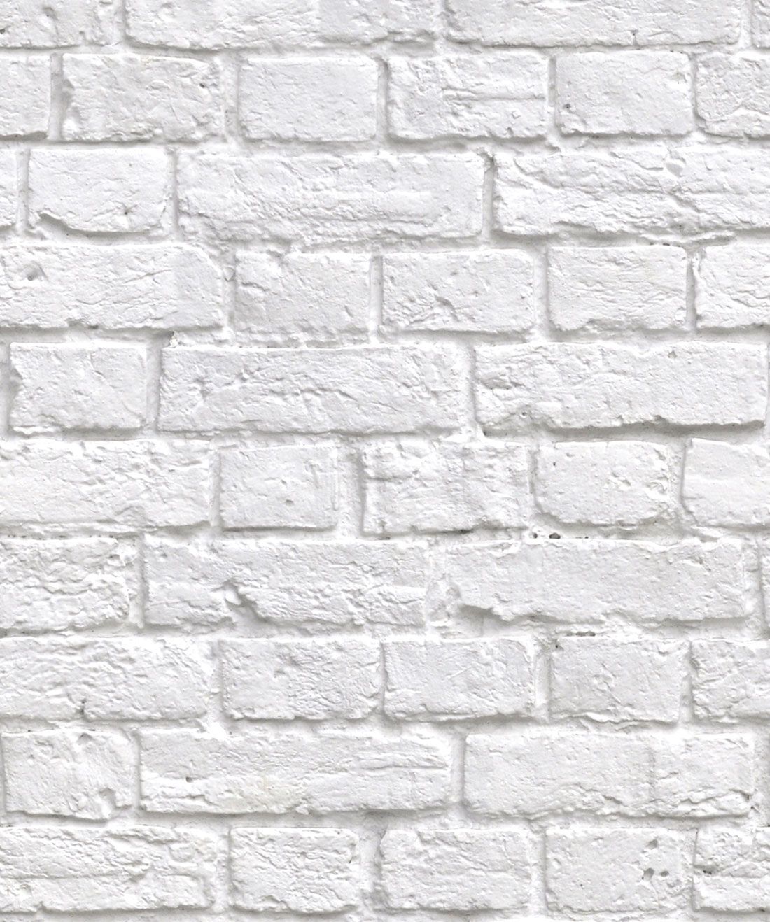 White brick wallpaper with a washed out look - White