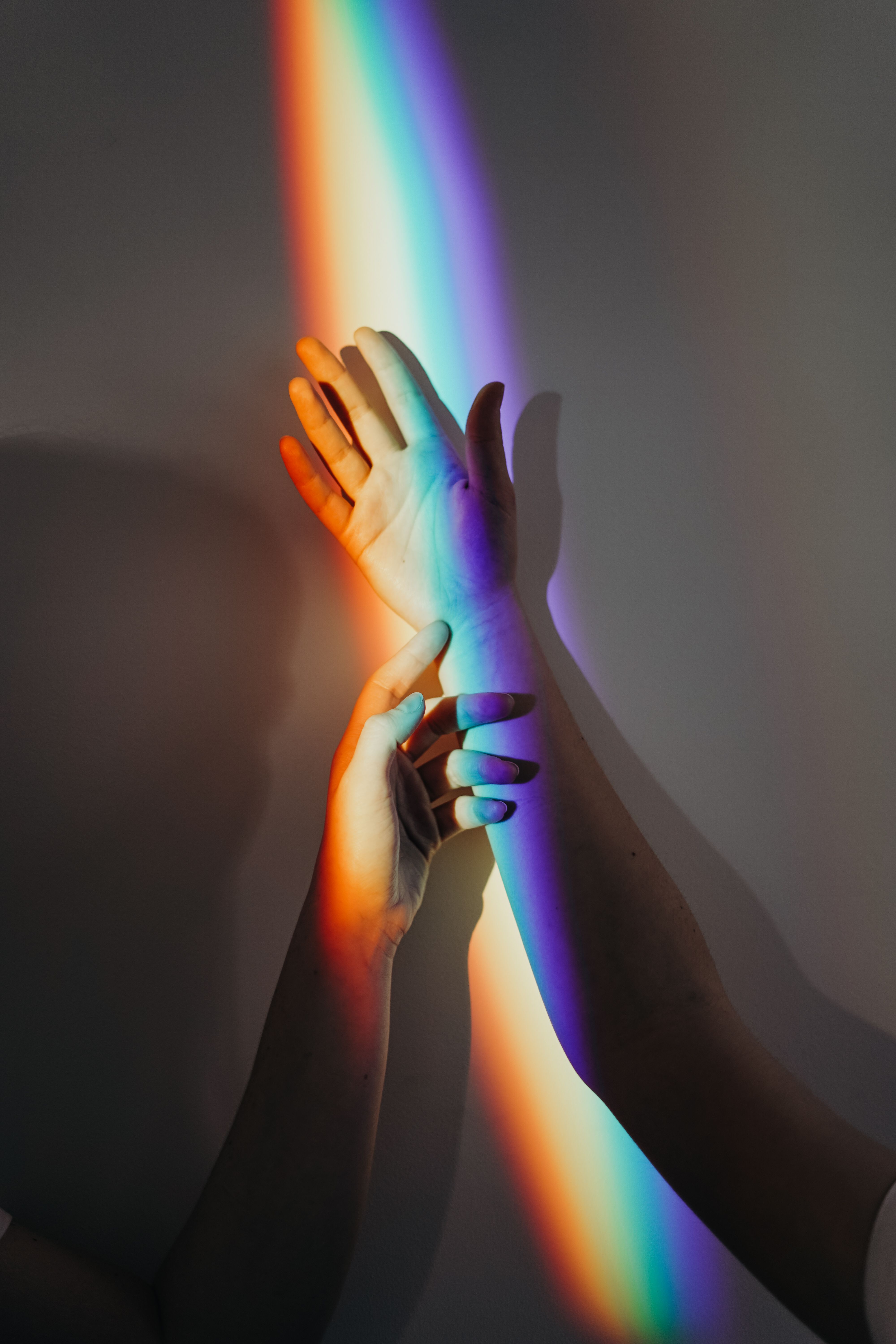 Persons Hands With Rainbow Colors · Free