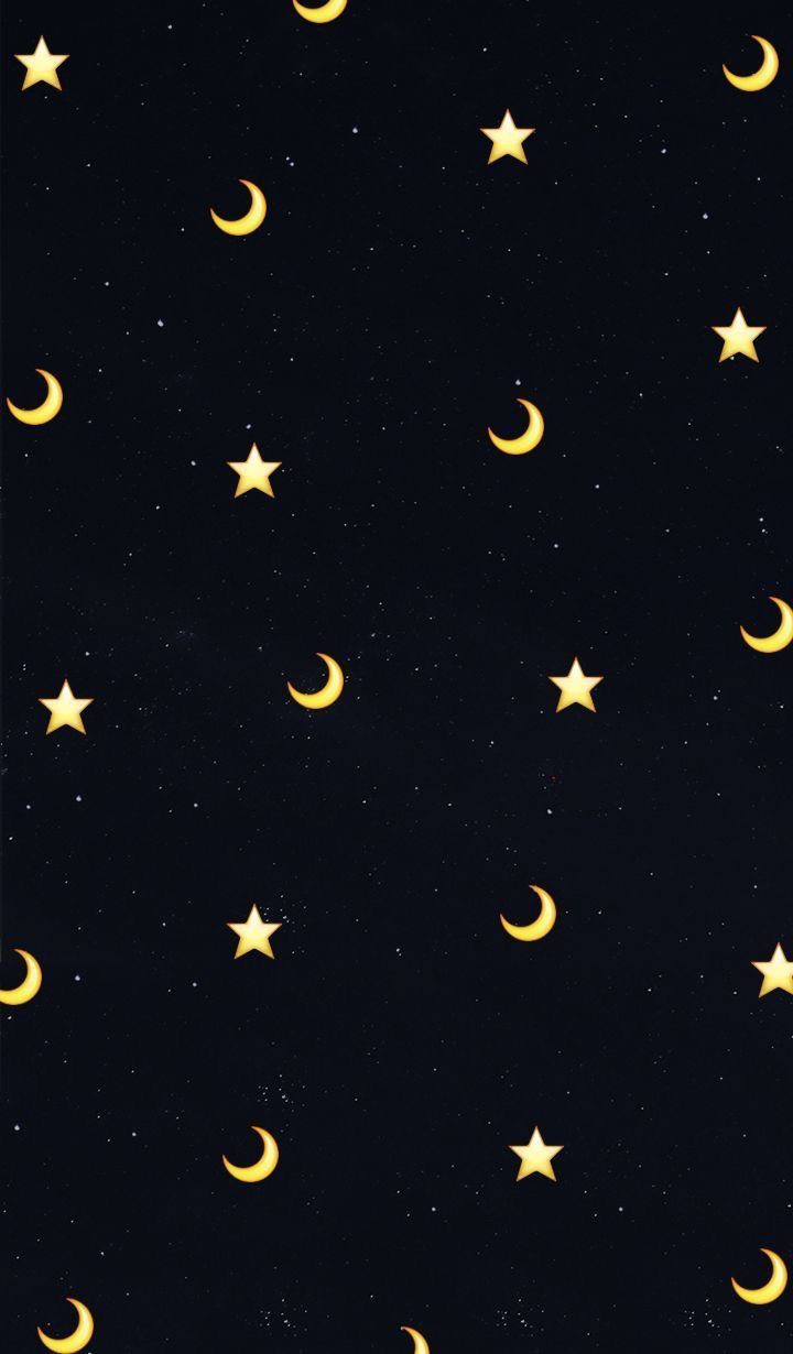 Dark Aesthetic Stars And Moon Wallpaper