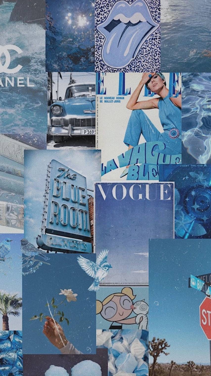 Aesthetic blue background for phone - Blue, Vogue