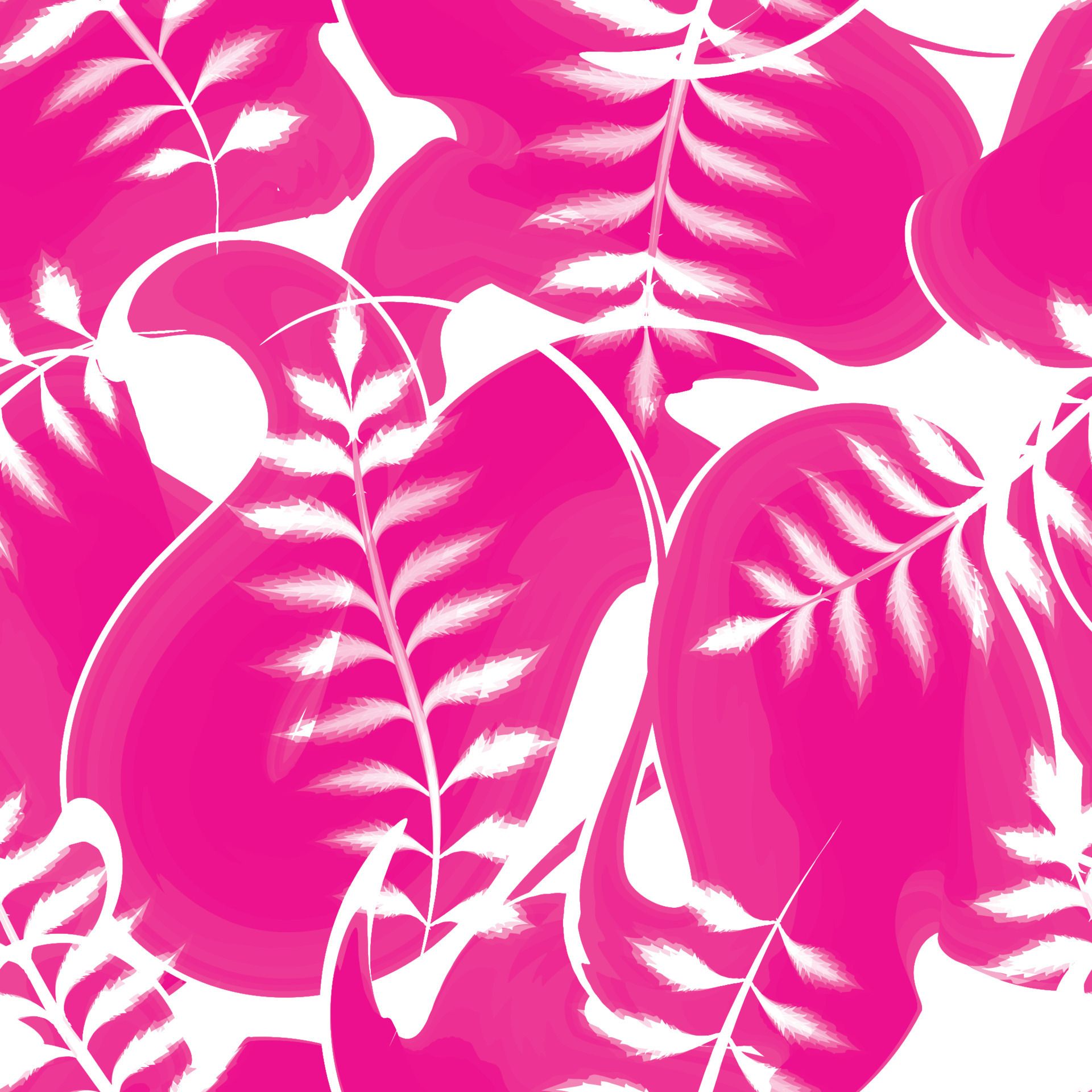 A pattern of pink leaves on a white background - Leaves