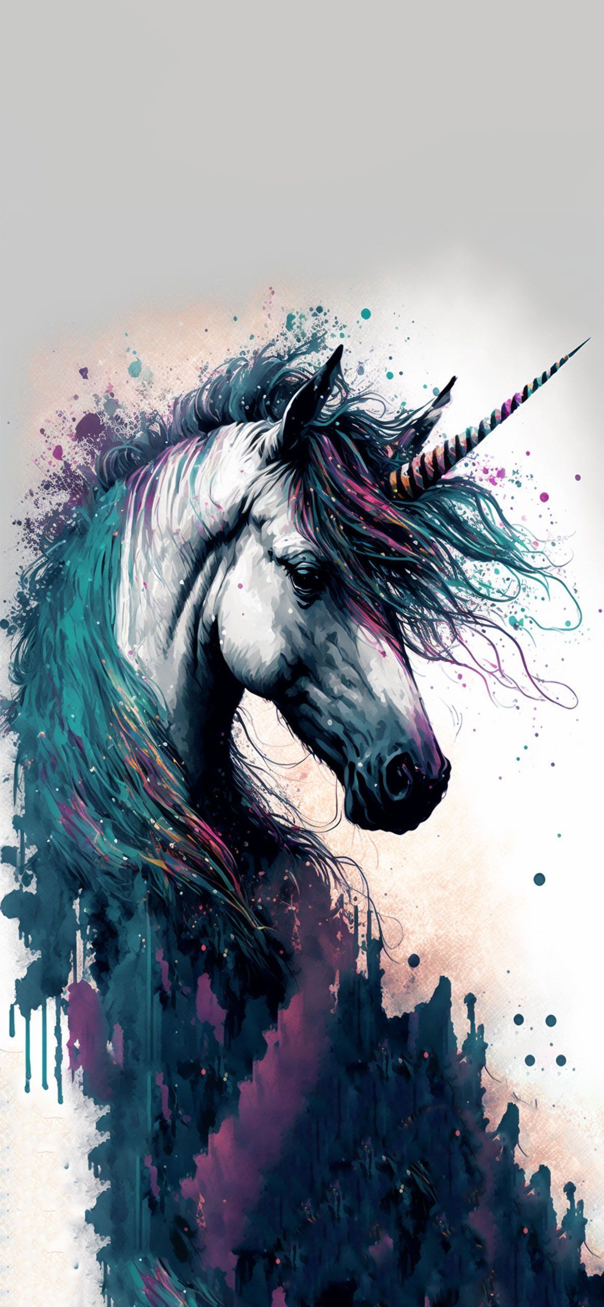 Unicorn Art White Wallpaper Aesthetic Wallpaper iPhone