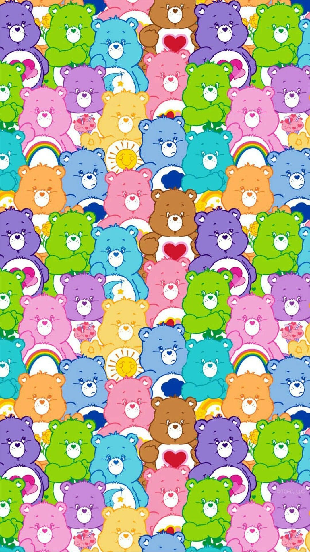 Care Bears Wallpaper for iPhone with high-resolution 1080x1920 pixel. You can use this wallpaper for your iPhone 5, 6, 7, 8, X, XS, XR backgrounds, Mobile Screensaver, or iPad Lock Screen - Kidcore